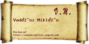 Vadász Miklós névjegykártya