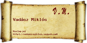 Vadász Miklós névjegykártya